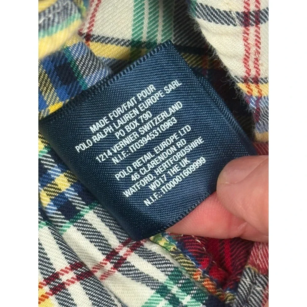 Ralph Lauren Boys Flannel Shirt XL‎ (18-20) Button Down Long Sleeves Plaid Logo